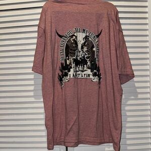 Tyler Childers Short-Sleeve Graphic Tee in Dusty Rose - Western Ribcage Motif